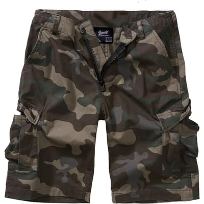 Brandit - BDU Ripstop darkcamo Kinder Cargo Korte broek - Kids 158/164 - Groen