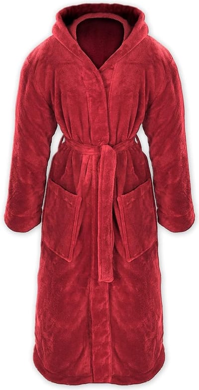 Knuffelzachte fleecebadjas voor dames en heren met capuchon maat S-XXXL met Oeko-Tex Standard 100 flanelfleece