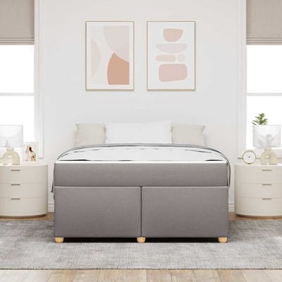 vidaXL - Bedframe - Taupe - 140 - x - 200 - cm - Stof