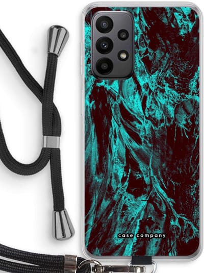 Case Company® - Hoesje met koord geschikt voor Samsung Galaxy A23 hoesje met Koord - Ice Age - Telefoonhoesje met Zwart Koord - Bescherming aan alle Kanten en Over de Schermrand