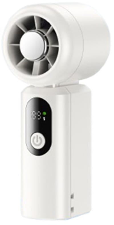 Mini ventilator - Handventilator - USB-ventilator - 199 Snelheidsstanden - Lange batterijduur - Draagbare ventilator voor wandelen, kamperen en reizen - 11,6 x 4,4 x 5,2 cm - Wit