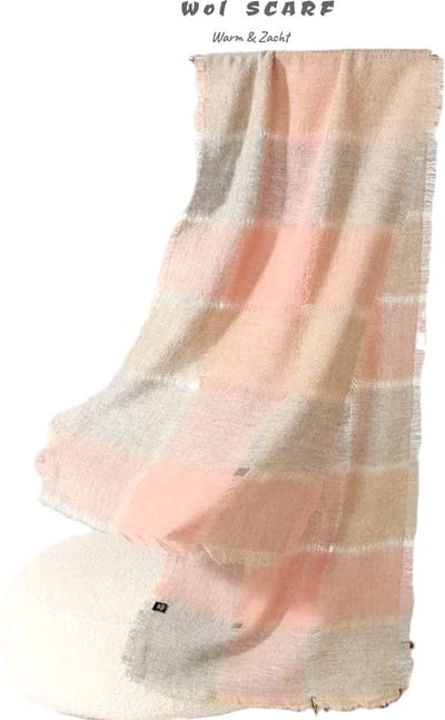 Luxe Wollen Mesh Sjaal Dames – 100% Wol, Licht & Ademend, 45x190cm – Stijlvol Moederdag Cadeau met Geschenkverpakking