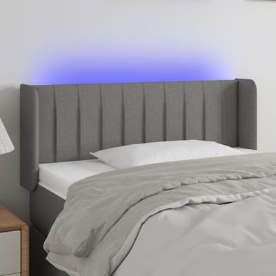 vidaXL - Hoofdbord - LED - 103x16x78/88 - cm - stof - donkergrijs