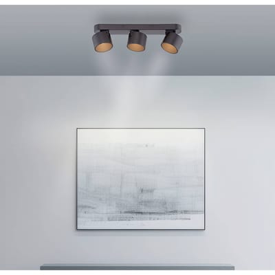 LED plafondspot PURE Cup, zwart, lengte 56 cm, metaal, 3-lamps