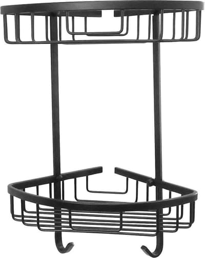WillieJan Bad Doucherekje 66920 – 2 niveau’s – Hoekbevestiging – Aluminium – Zwart