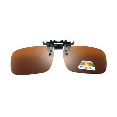 Fako Fashion - Clip On Voorzet/Overzet/Opzet Zonnebril - Clip-On Polarized - Polariserend - Small - 127x35mm - Bruin