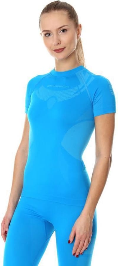 Brubeck | Baselayer Shirt Dames -  Ondershirt DRY - Korte Mouw - Blauw - S