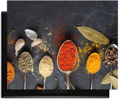 KitchenArt - Spice Essence – Inductie Beschermer - 76x51.5 cm - Kookplaat Beschermer - Luxe Afdekplaat Inductieplaat - Anti-slip & Oprolbaar - Beschermmat Inductiekookplaat