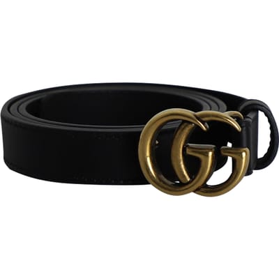 Gucci GG Marmont Gespband 75 in Zwart Leer
