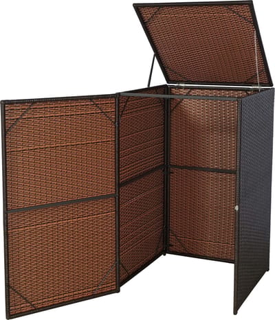 Afvalbak deksel MCW-E25, afvalbak deksel, poly rotan 120l ~ bruin