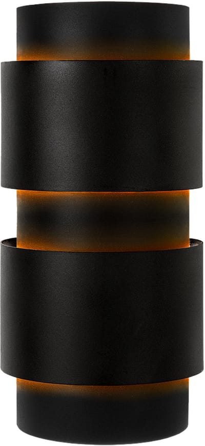 Atmooz Ivy Wandlamp – 12x15x31 cm – Zwart met Gouden Binnenkant – G9 – Ringvormig Design – Wandlamp