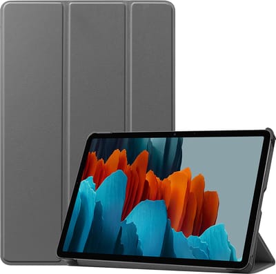 Cazy tablet Hoes geschikt voor Samsung Galaxy Tab S7 - TriFold Bookcase - Grijs