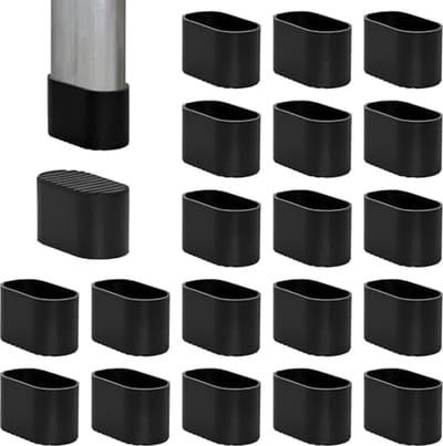 Stoelpootdoppen Ovaal 50 x 20 mm - 20 Stuks - Kunststof Beschermkappen voor Meubels