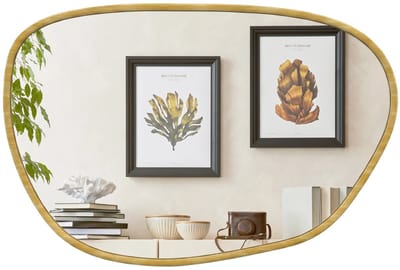 NordHaus Asymmetrische Wandspiegel - Decoratieve Spiegel - Badkamerspiegel - Gehard Glas - Bruin 90 x 60 cm