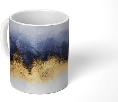 Mok - Koffiemok - Abstract - Goud - Luxe - Mokken - 350 ML - Beker - Koffiemokken - Theemok