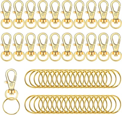 100 Stuks Sleutelhangers met Carabiner Haken, 25mm Sleutelringen, Multifunctionele Sleutelhanger voor Sleutels en Tassen, Ideaal voor DIY Projecten en Organisatie