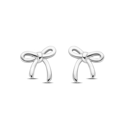 Zilver Gerhodineerd Oorknoppen Strik 10 mm 1339696