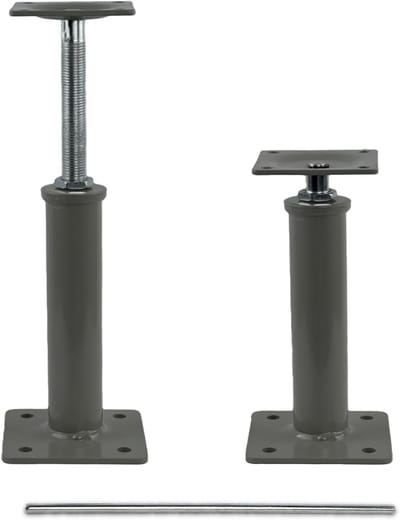 Verstelbare Vloerkrikken - Steunpalen Set - Structurele Ondersteuning - Zware Belasting - 118 tot 16 Inch - Cement Grijs