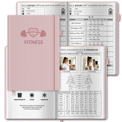 Dailygoods - BIROYAL Fitness Journal, workout notitieboek & logboek voor vrouwen, workoutplanner, fitnessplanner