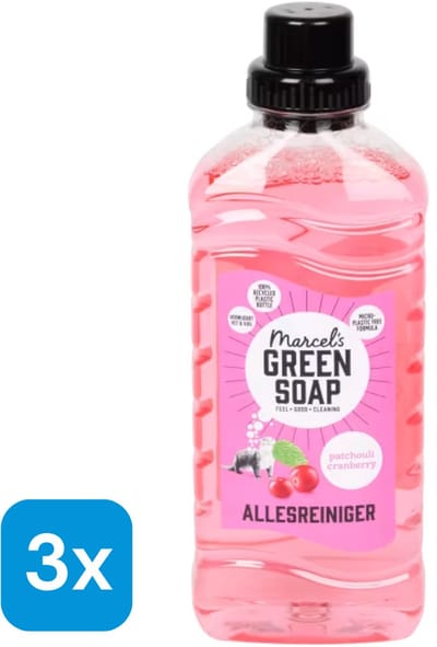 3 x 1 Liter Marcel's Green Soap allesreiniger - Kers