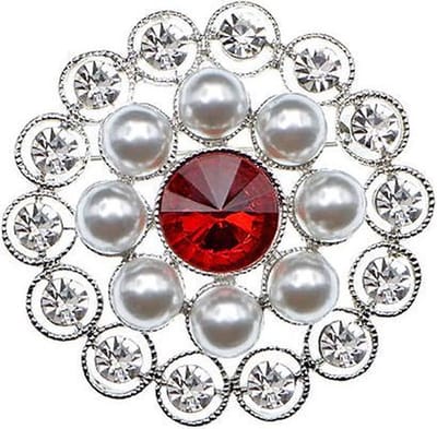 N3 Collecties Ronde bloemparel en strass broches voor vrouwen