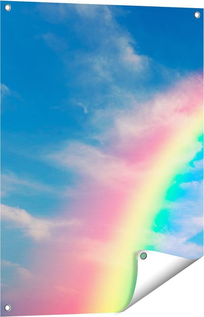 Gards Tuinposter Regenboog - 60x80 cm - Tuindoek - Tuindecoratie - Wanddecoratie buiten - Tuinschilderij