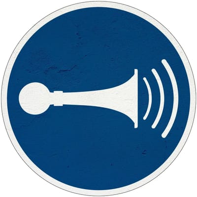 Claxonneren verplicht gebodsbord - M029 | Sign Again materiaal | 10 cm
