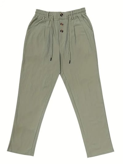 Livano Linnen Broek Heren - Zomerbroek - Volwassenen - Lange Broek - Pantalon - Strandbroek - Zomer - Ibiza Stijl - Groen - Maat S
