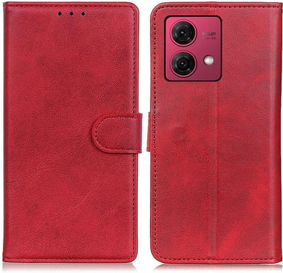 Coverup Hoesje - Geschikt voor Motorola Moto G84 Hoesje - Coverup Luxe Book Case - Rood