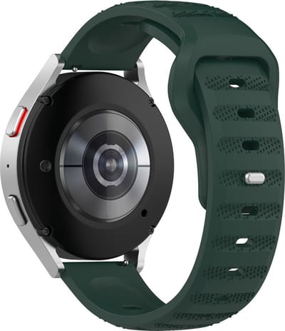Siliconen bandje - geschikt voor Garmin Venu (2 Plus) / Venu SQ (2) / Vivomove (Style - Sport) / Vivoactive 3 / 5 / 6 / Forerunner 55 / 165 / 245 / 645 / 570 - 42mm - donkergroen