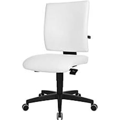 Topstar bureaustoel LIGHTSTAR 10, zonder armleuningen, synchroonmechanisme, vlakke zitting, kunstlederen desinfectiemiddelbestendig, wit/zwart