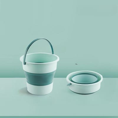Seau à eau pliable, seau de pêche, seau portable pour lavage extérieur, seau de rangement pour voiture, seau épais de grande capacité pour la maison vert