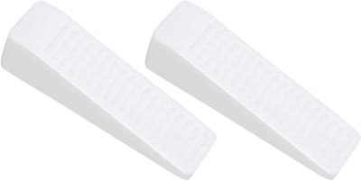 Set van 2 Deurstoppers van 64mm - Plastic Deurwiggen voor Vloerbescherming, Deurkleden en Stabiele Deuren in Wit