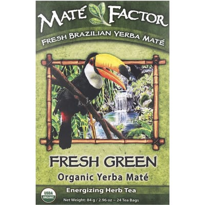 Biologische Yerba Mate, Fris Groen, 24 Theezakjes, 84G (2.96Oz) beige