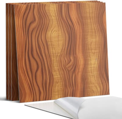 Coloray Wandpanelen Zelfklevend - Houtpatroon met golven Zelfklevende Wandpanelen - 50 cm x 50 cm - Bruin Wandpaneel PVC - 4 stuks - Texturen Wandpanelen Zelfklevend - Wandpaneel Keuken - Wandpanelen Badkamer