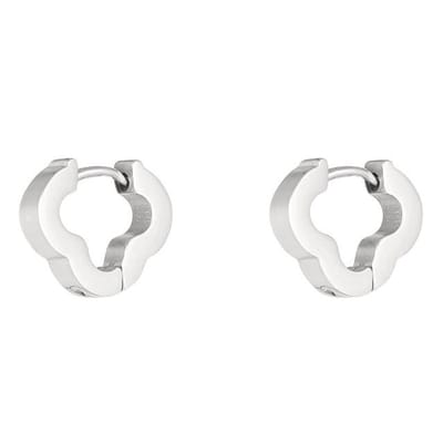 Yehwang Oorbellen Basic Klaver zilver S
