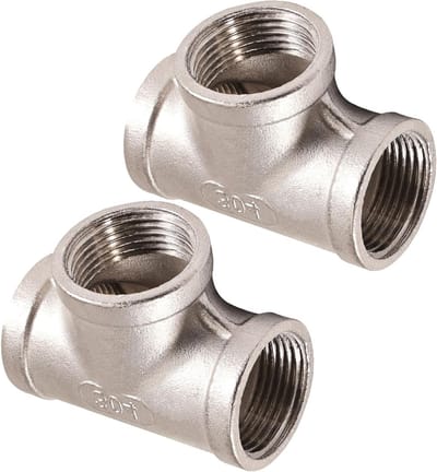 Set van 2 RVS T-buisfittingen 3/4" BSP, Draadverbindingen voor Water, Olie, Lucht en Gas