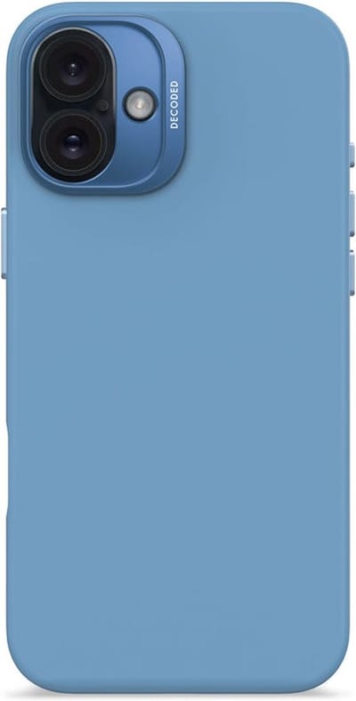 DECODED Siliconen Hoesje Geschikt voor iPhone 16 Plus - Premium Soft-Touch Materiaal - Antibacteriële Coating - Geschikt voor MagSafe - Air Blauw