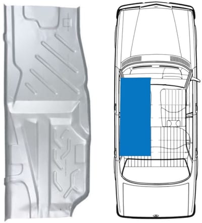 Reparatiepaneel vloer voor Mercedes W123 1975-1985 / Links