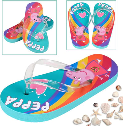 Peppa Pig Kleurige slippers/flip-flops voor meisjes, zwembadslippers voor meisjes