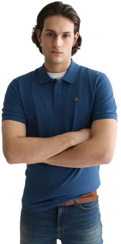 Scotch & Soda 183606 Regular Fit Korte Mouw Poloshirt Blauw S Man