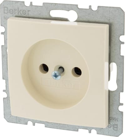 Berker S1 Inbouw Stopcontact - 1-voudig - Crème