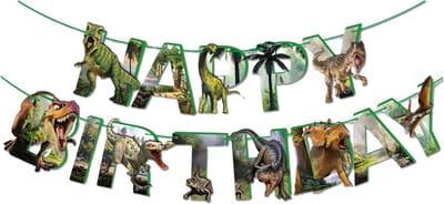 LUQ - Dino Happy Birthday Slinger Kinderfeestje Verjaardag Versiering Dinosaurus Slingers Verjaardag Decoratie