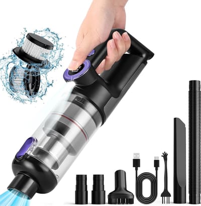 MKSS® Handstofzuiger Draadloos - Auto Stofzuiger - Kruimeldief Snoerloos - Kruimelzuiger - Zwart