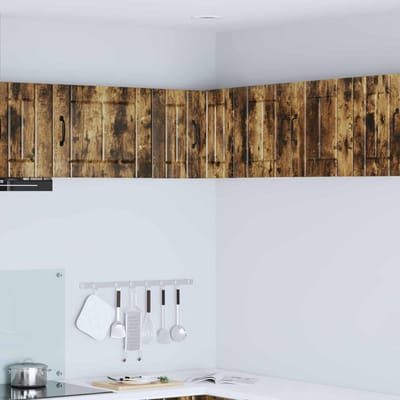 vidaXL - Wandhoekkast - LUCCA - Gerookt - eiken - 57 - x - 57 - x - 40 - cm - Bewerkt - hout
