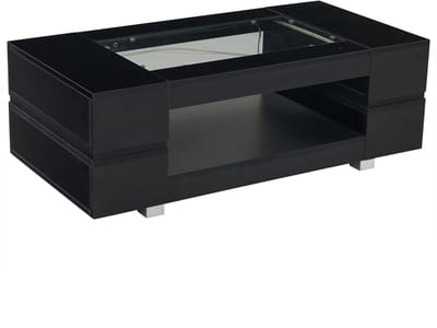 Led salontafel - Moderne salontafel - App bediening - Dubbellaagse opbergruimte - Hoogglans - Woonkamer - 100x50x35 cm - Zwart