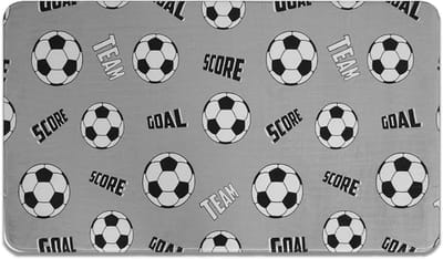 Voetbaltapijt Rechthoekig - Kinderkamer Vloerkleed - Spelen en Decoratie - Antislip en Wasbaar - 60 x 90 cm - Grijs