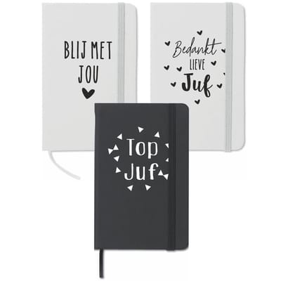 3 notitieboekjes - bedankt juf - top juf - juf kadootje - juf cadeautje