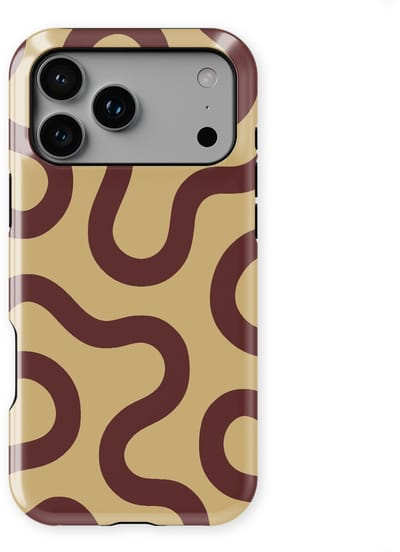 DripCase Motion Flow Tough Hoesje geschikt voor iPhone 17 Pro | Backcover met Mag | Trendy Design | Valbescherming | Cocoa Curve