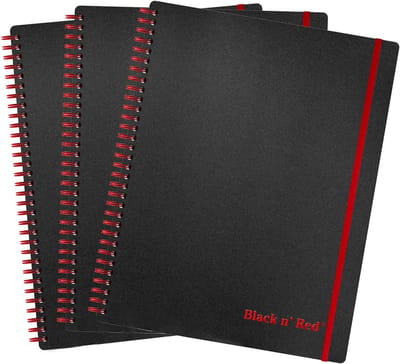 Zakelijke Notitieboeken, 3 Stuks, Softcover, Spiraalbinding, A4 formaat, Zwart